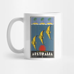 Barrier Reef Australia Vintage Travel Poster Mug
